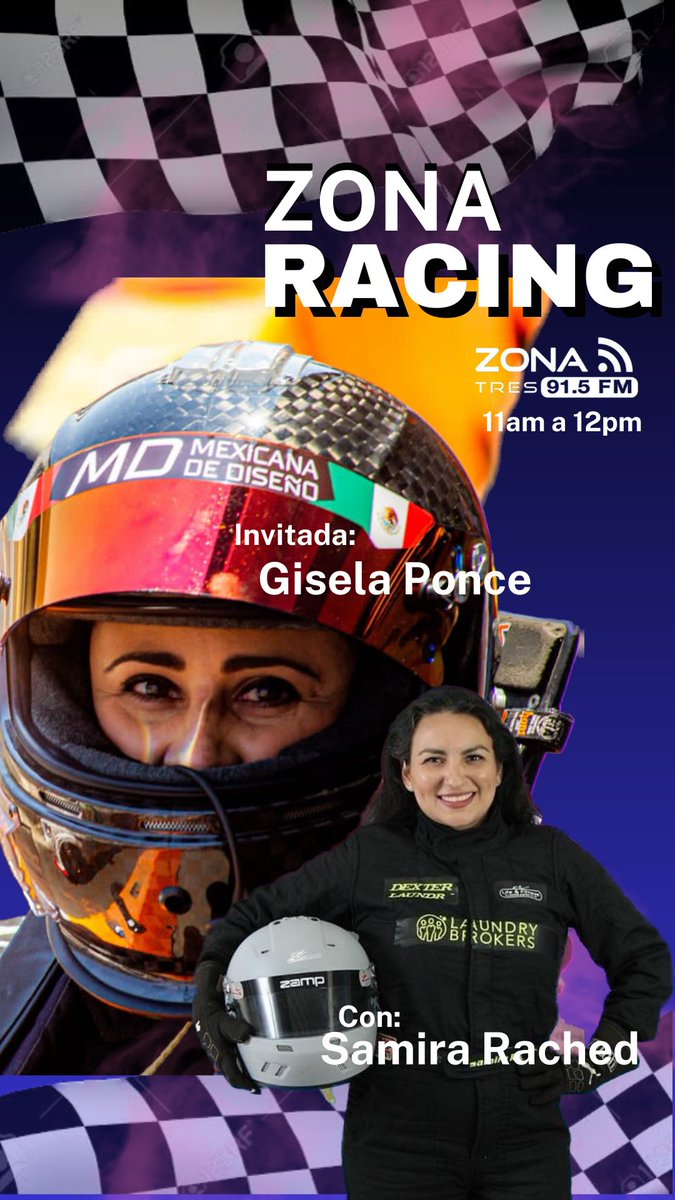 SamiraRached's tweet image. No se pierdan mañana #ZonaRacing en punto de las 11am por el 91.5 de @zona3noticias con súper invitada @GiselaPL23