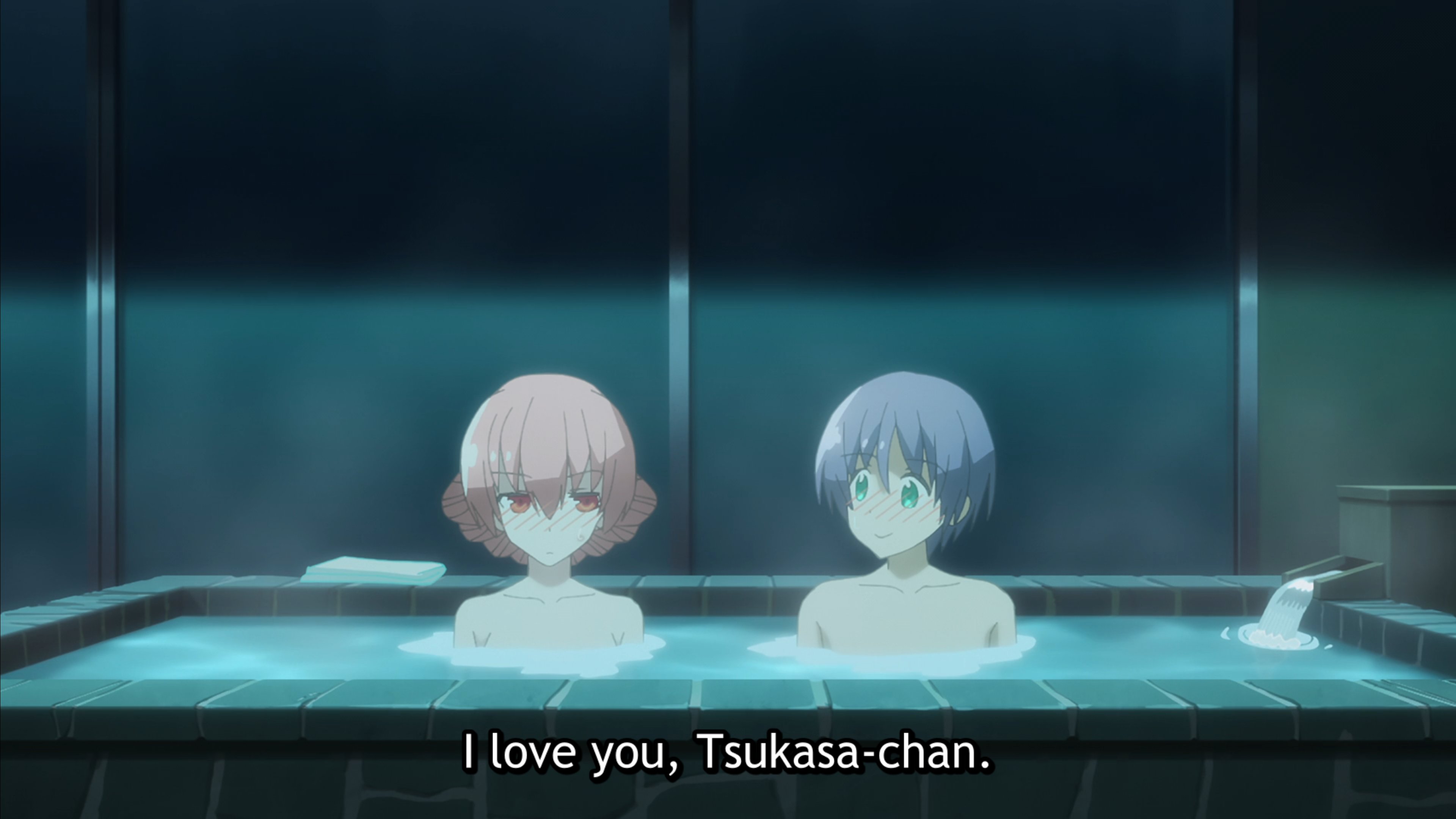 Tsukasa, and Nasa went to a hot spring together