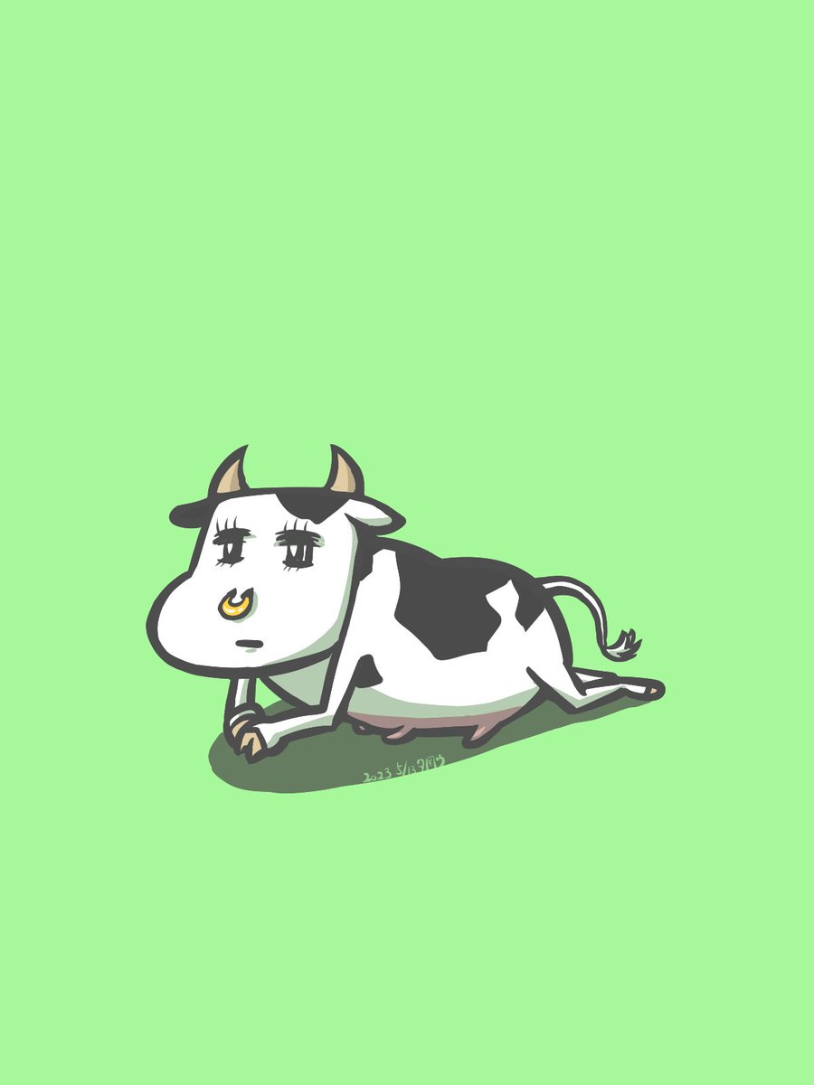 「5/13 もーもーさん  #イラスト #一日一絵」|タロウ@一日一絵のイラスト