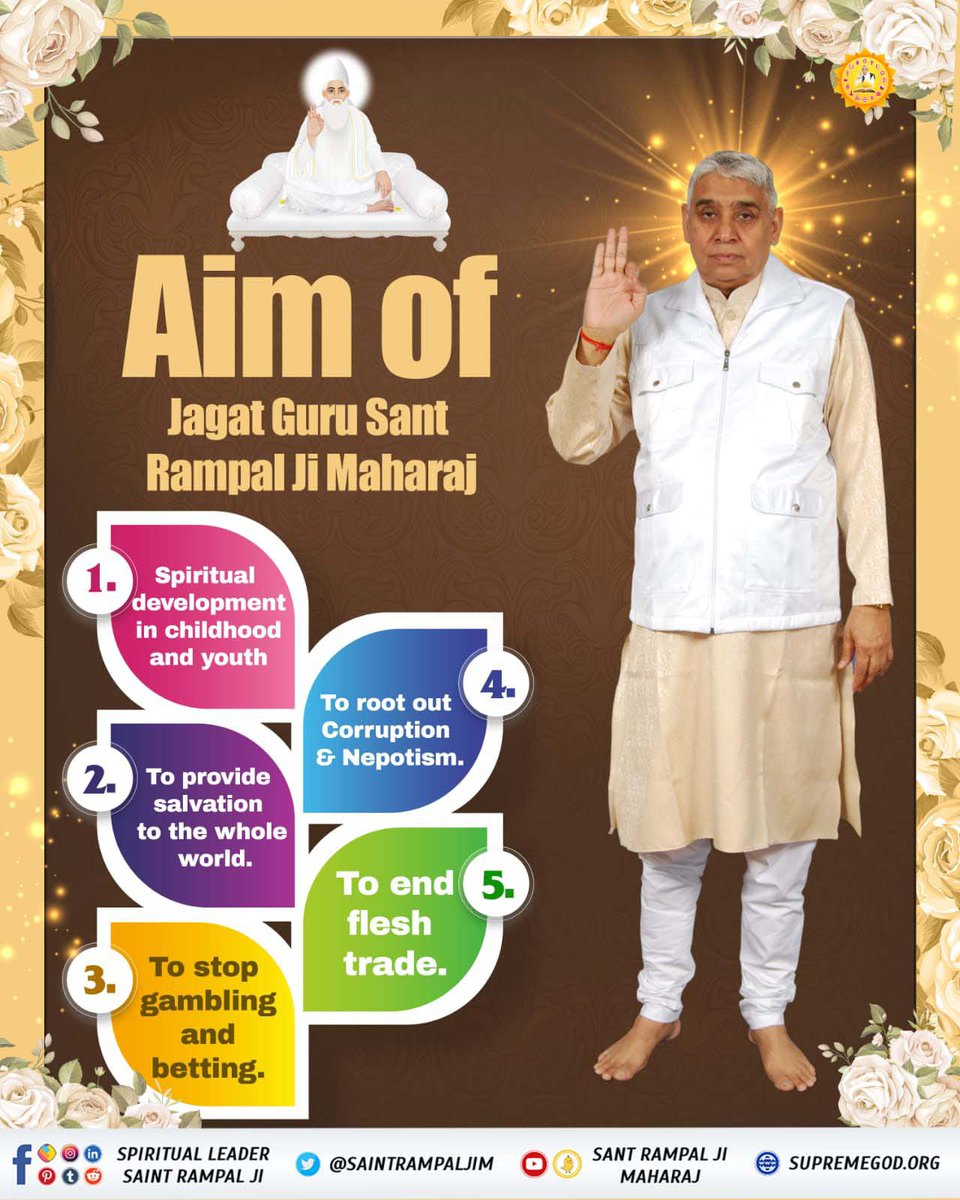 VikasDeshwal123's tweet photo. #संतरामपालजी_के_उद्देश्य
The aim of Sant Rampal Ji Maharaj Ji is to make India a world guru.
This is possible only with the knowledge of Sant Rampal Ji Maharaj Ji. https://t.co/NsCLvt4SnR