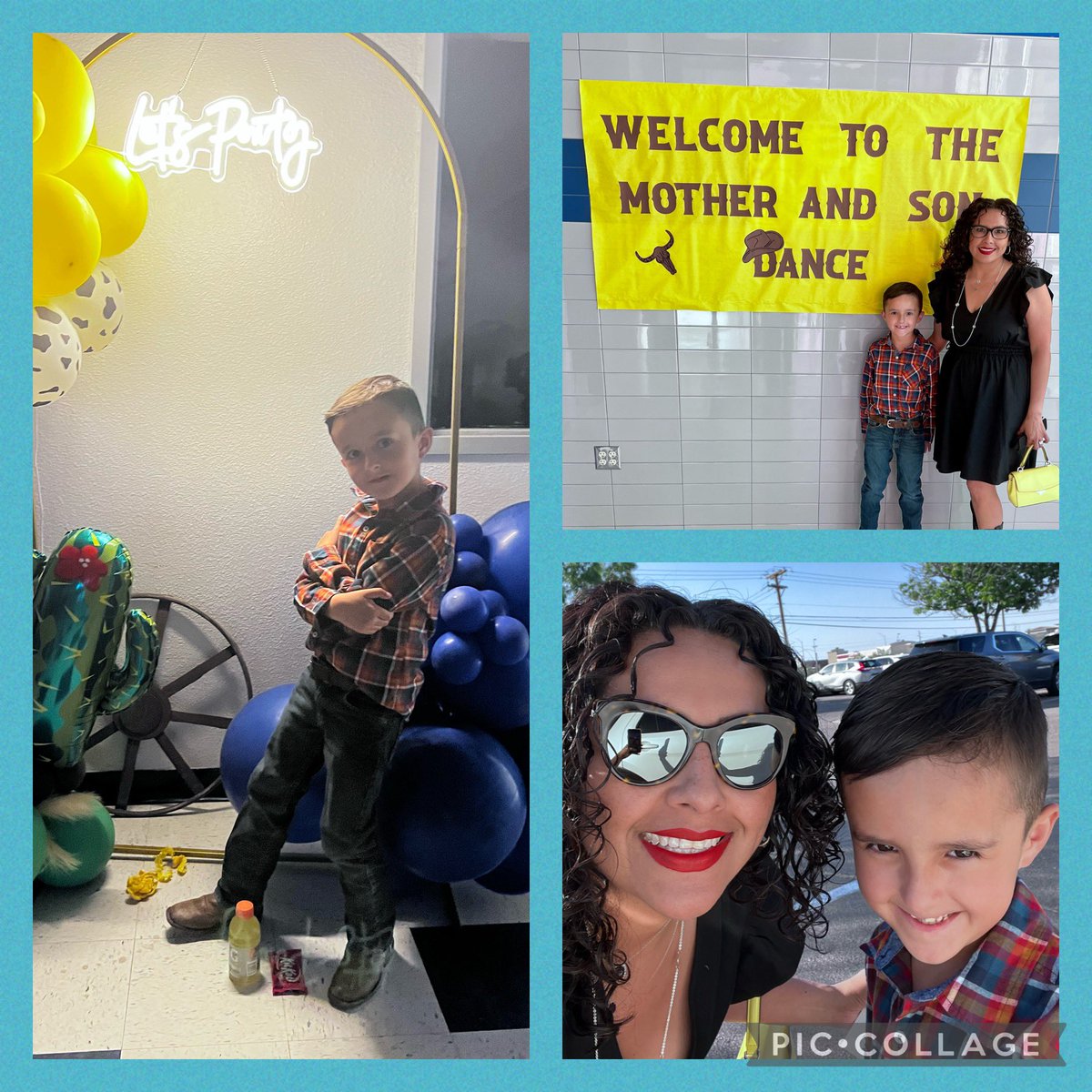 My lil’ cowboy & I had a boot scootin' time at the Mother & Son Dance!! Thank you @LChavez_ES for putting on this amazing event!! 💛🤠💙 #BetterTogether