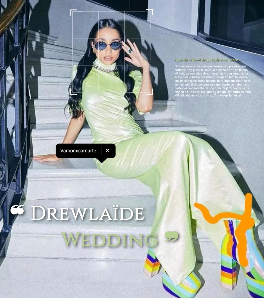 💍𑁋 𝑁𝑒𝑤 𝑝𝑜𝑠𝑡 | 𝗩𝗮𝗺𝗼𝗻𝘅𝘀𝗮𝗺𝗮𝗿𝘁𝗲 
                         #DrewlaïdeWedding 
                         @MitchellSurkan

Un gusto ser parte de esta gran unión, una noche increíble muchas gracias por la invitación. Mis mejores deseos para está hermosa familia.