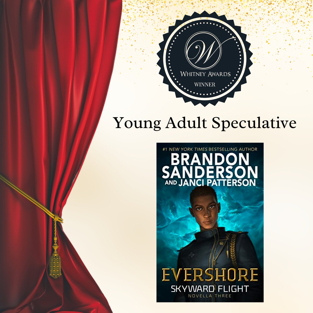 Congratulations to Brandon Sanderson and Janci Patterson for winning the 16th Annual Whitney Awards in the Young Adult Speculative category!