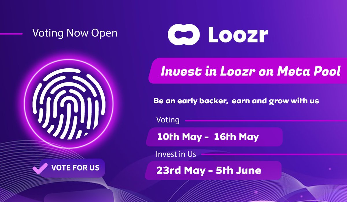 officialloozr's tweet photo. 🎉 $LZR AIRDROP CONFIRMED! 🤑 🎶⚡️

The first 10,000 wallets to VOTE and INVEST in Loozr on @meta_pool! 💰

Voting, ongoing!
Investing Date - 23rd May!

👉 Vote here: https://t.co/zSlpb09Ytn

👉 Complete guide: https://t.co/6CevRdoByB

#Bolt1⚡️ #MusicFi #NEAR $META | #Listen2Earn https://t.co/Lt0OduOlrc