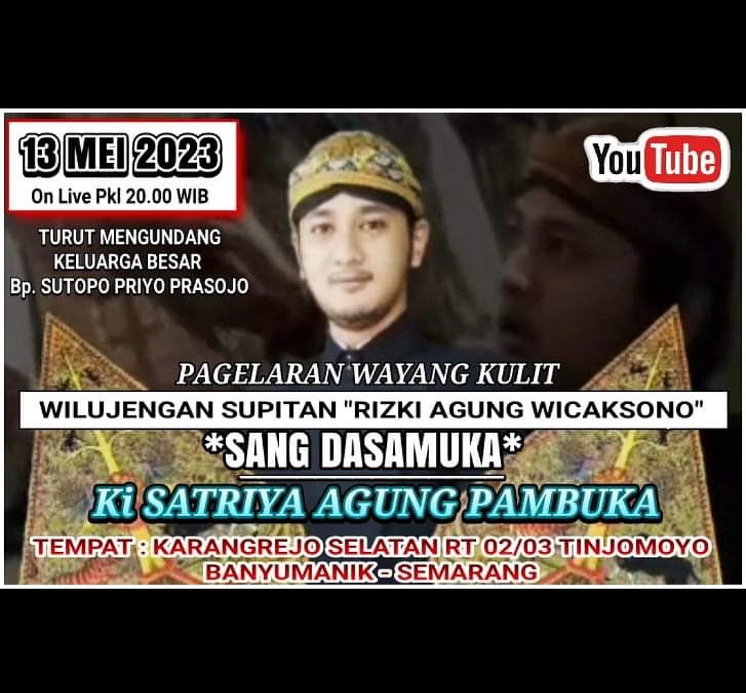 LingkarOfficial's tweet photo. Agenda malam mingguan wayang kulit "Sang Dasamuka" Dalang Muda Ki Satriya Agung Pambuka (Semarang) di Karangrejo Selatan (belakang pasar Jatingaleh) pk 20.00wib #WayangKulit #Semarang https://t.co/u6i40McZt5