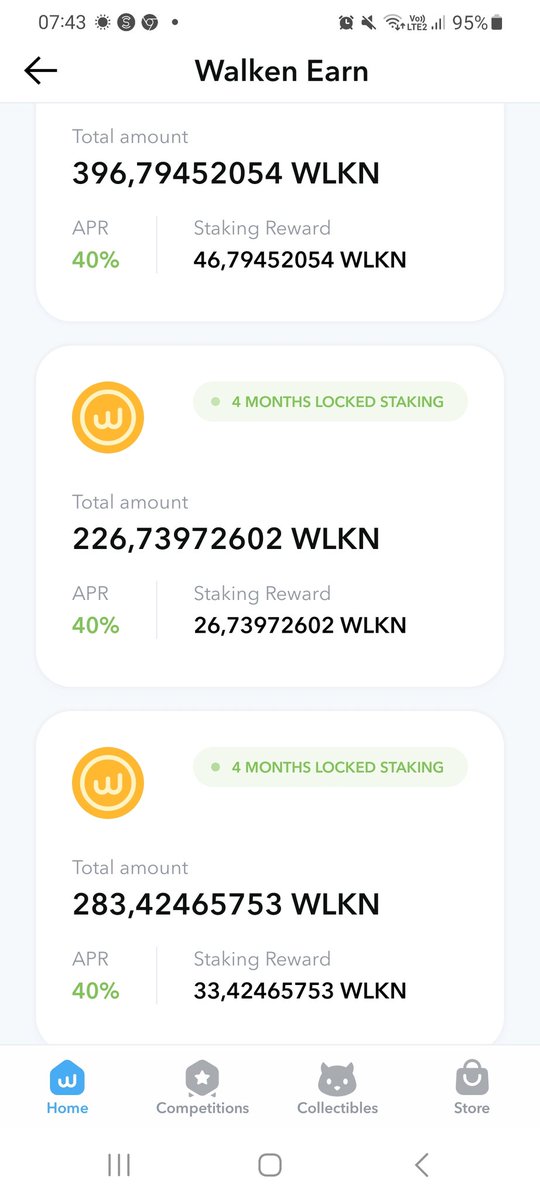 StepnUae's tweet photo. Is staking really working @walken_io?? Out of 5 different products I have only one of them the % matches with the expected ROI on tokens? https://t.co/ACTwZ7Yiuj