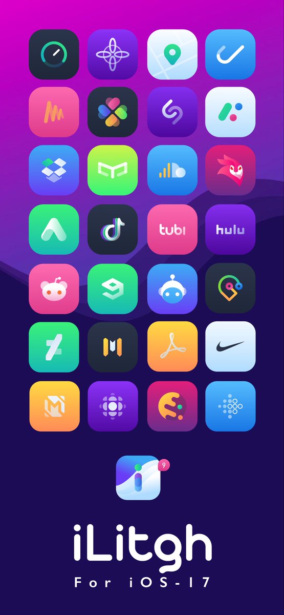 Update iLitgh for iOS no jailbroken

Changelog:
- Add new 48+ Icon from request totally 100+ (2k resolution)
- Redesign some icon
- Include iOS system, Social Media &amp; 3rd Party App

Grab it here please awzedesign.gumroad.com/l/muzew

#themes #icon #iOS #jailbreak #nojailbreak #iLitgh