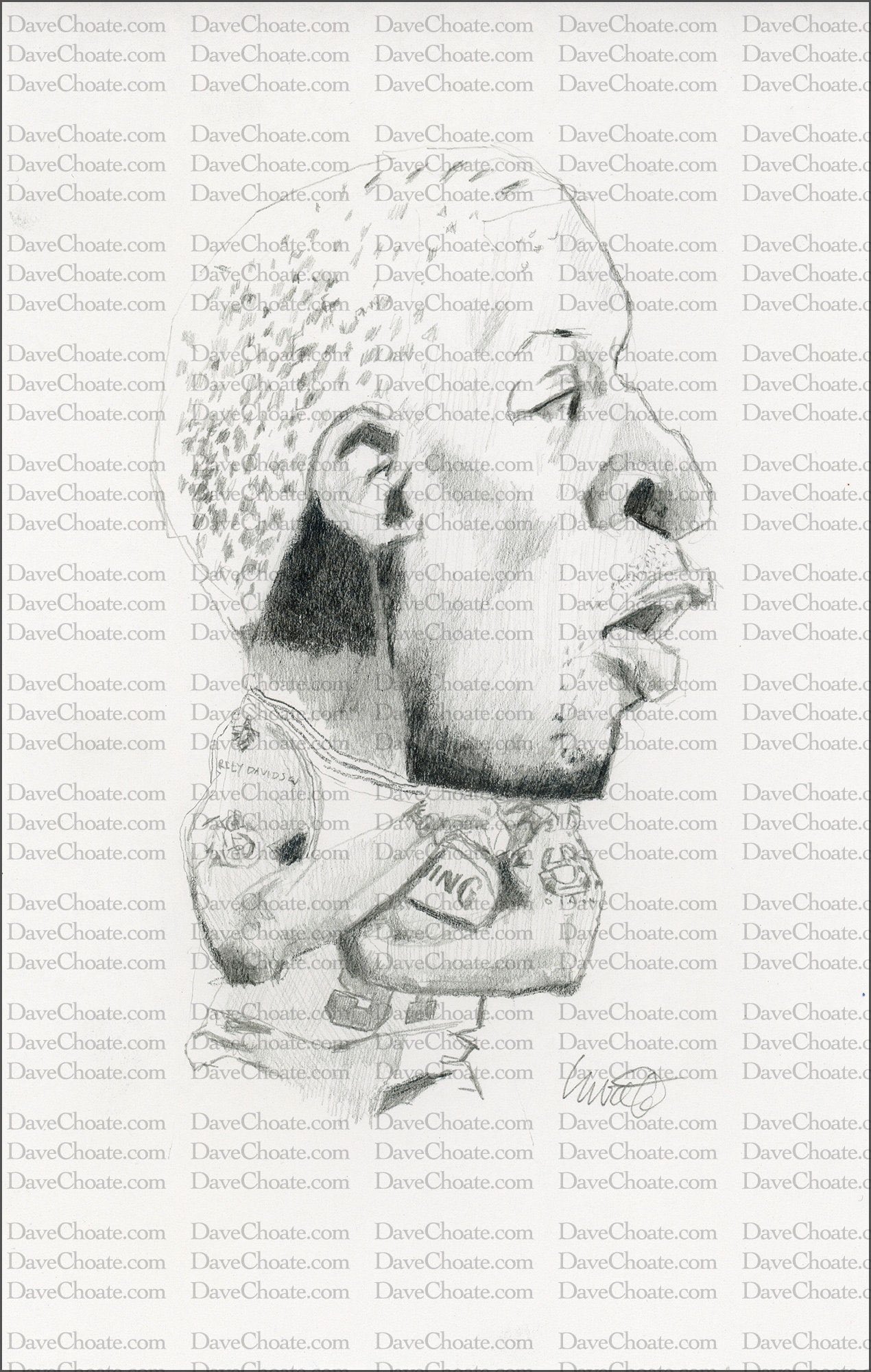 Happy Birthday to Dennis Rodman, Chicago Bulls original pencil drawing. Listed at $40.  