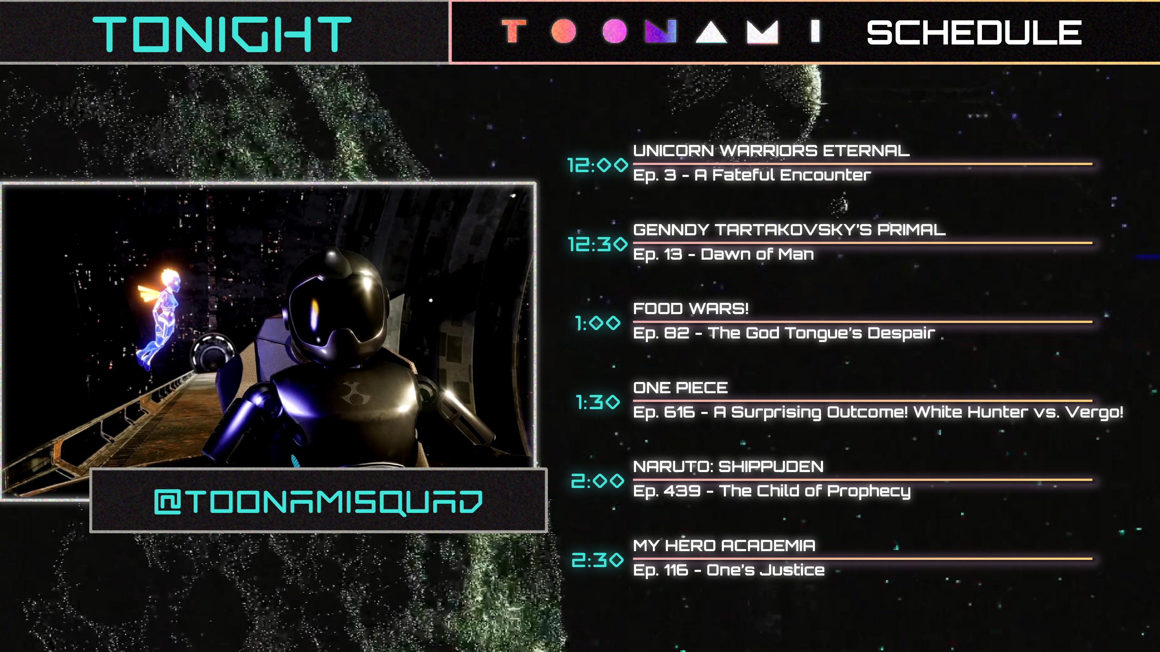 Toonami Squad on Twitter "TONIGHT’S TOONAMI SCHEDULE The Genndy
