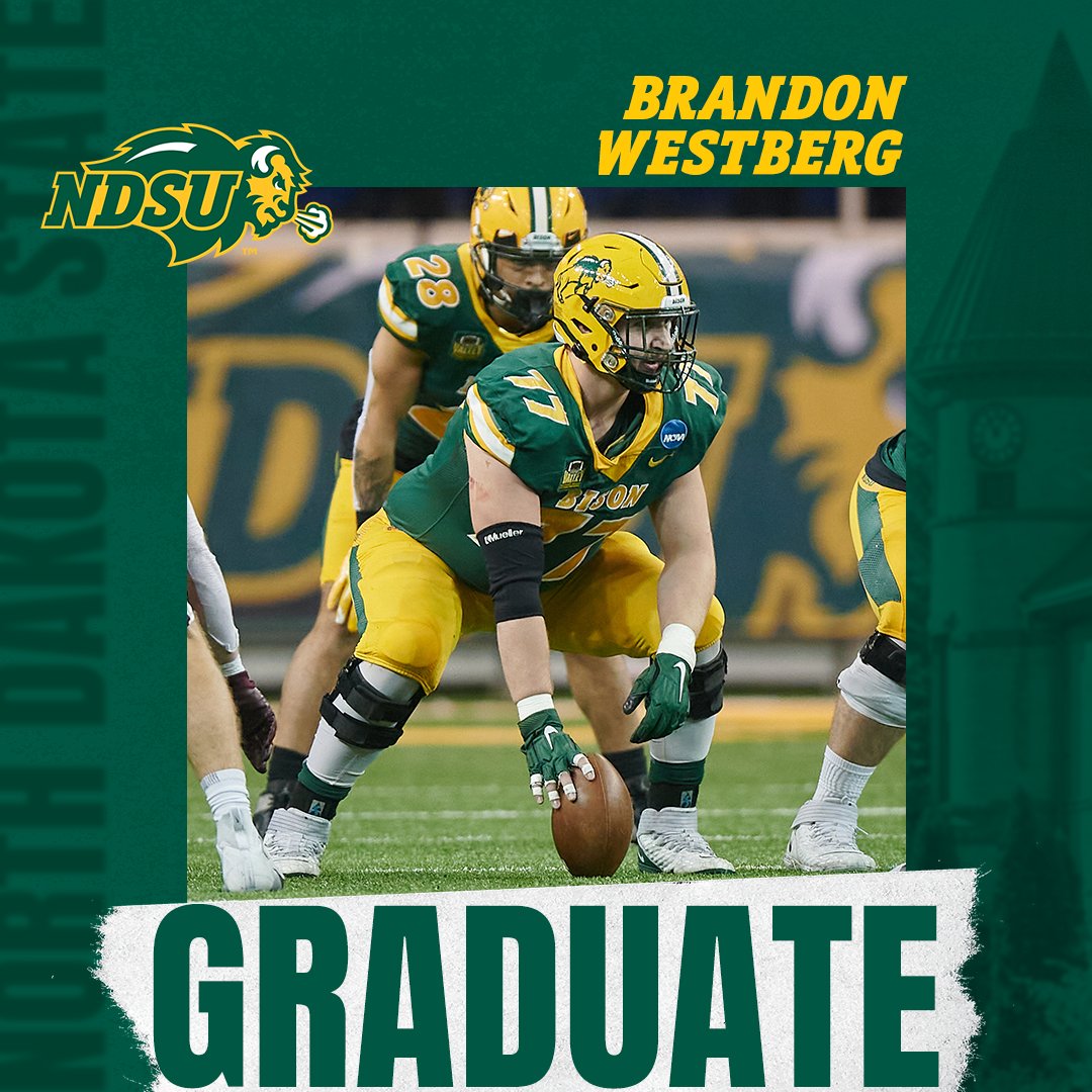 NDSUfootball's tweet photo. 🎓𝙲𝚘𝚗𝚐𝚛𝚊𝚝𝚜 𝙶𝚛𝚊𝚍 🎓

7️⃣7️⃣ Brandon Westberg
🏈 Center
🏡 Cambridge, MN
📝 Exercise Science https://t.co/4JbGSYEzu2