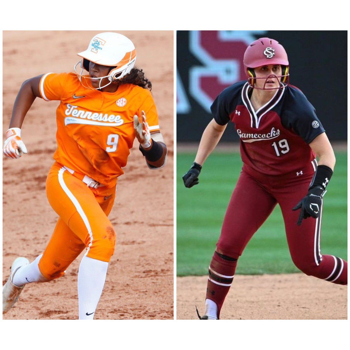 Good luck to former Mustangs Kiki Milloy (Tennessee) and Jenn Cummings (South Carolina) as they face off tomorrow in the SEC Tournament Championship game. #gomustangs🐎 #volssoftball #gamecockssoftball