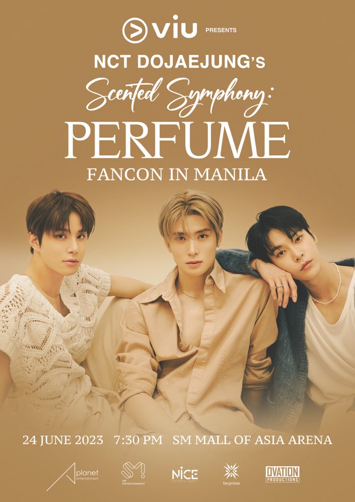 philconcerts's tweet photo. NCTzens, Doyoung, Jaehyun, and Jungwoo are coming back to Manila!

NCT DOJAEJUNG's Scented Symphony PERFUME Fan Con in Manila
🗓️ June 24, 2023
📍Mall of Asia Arena

@ovationprod @Viu_PH @FangirlAsia

#NCTDoJaeJung_Manila #DJJ_PerfumesManila https://t.co/Eufw434ftz