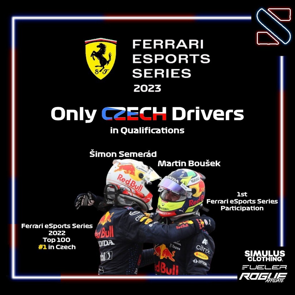 Ferrari eSports Series 2023 Qualifications started. This year with last year Czech Republic winner -> <a href="/max_czech/">Max Czech</a> &amp; with SR Endurance Driver in his first participation in Ferrari eSports Series -> @misulin_bwoah .
They are also only drivers from Czech Rep… instagr.am/p/CsF8F6gtVbD/