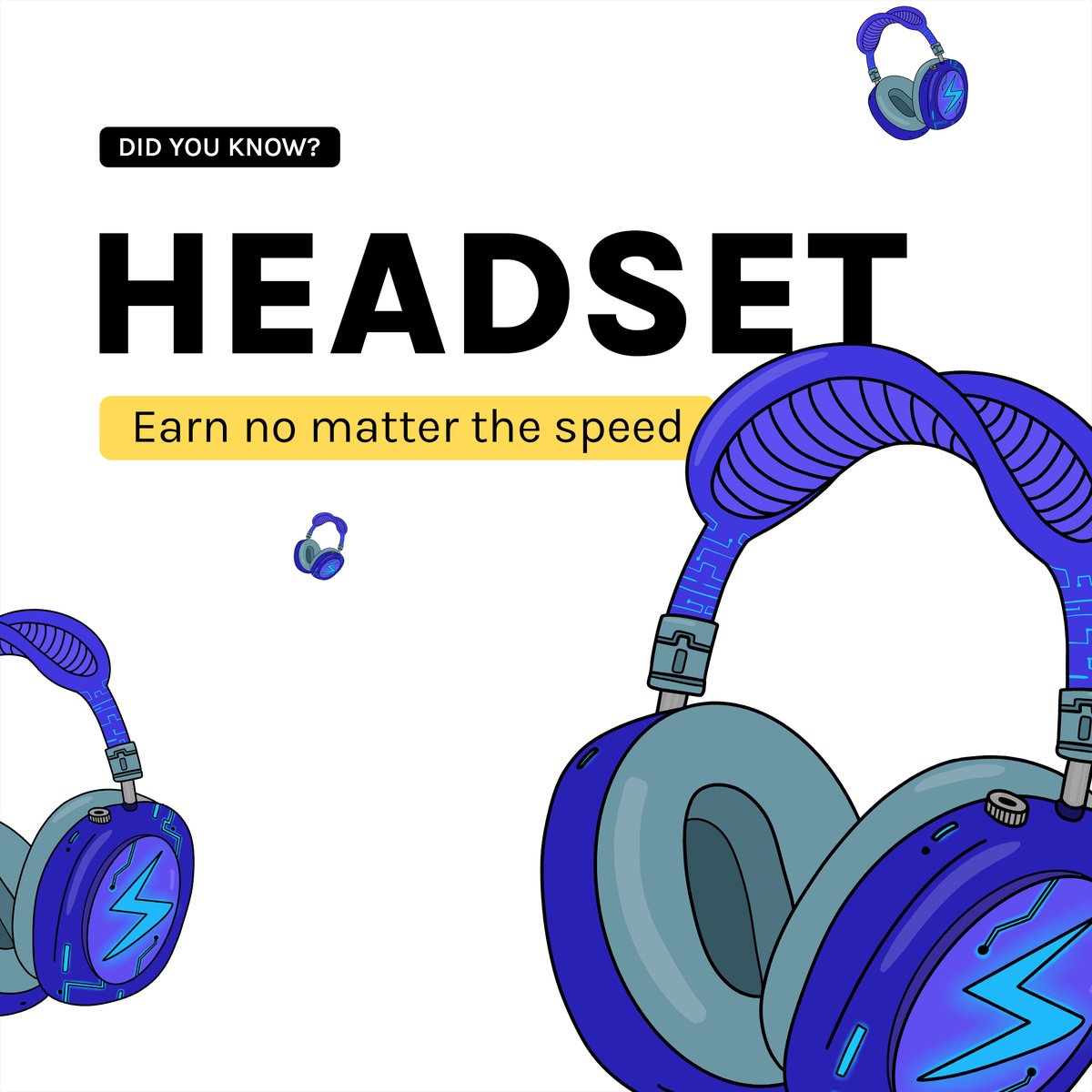 ☝️🎧Did you know that HEADSETs allow users to earn no matter the speed they are moving at? 

They basically function like a Coach SNEAK! 👟

But, there are 5 Quality variations: 
Common, Uncommon and Rare HEADSETs are already available in the sales tab, Epic and Legendary
