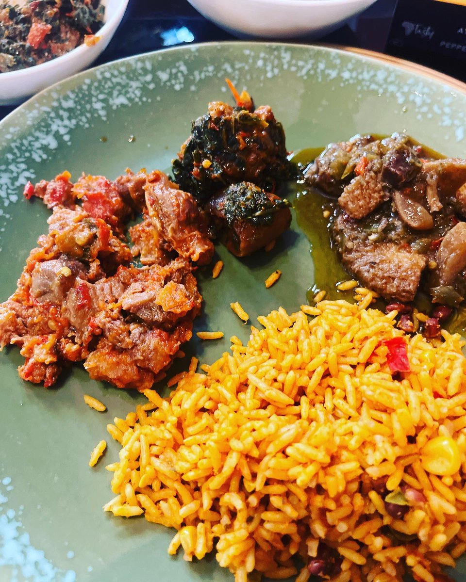 AlisonBurnsy's tweet photo. Thanks to @tastyafricanfood  &amp; @ariatupr for sending us this fabulous food delivery 📦 

Tasting true African food 🥘 has been an absolute delight it all had so much flavour and spice our mouths exploded with all the choice and flavours 🤤 
#africanfood #africanfoods https://t.co/btjSTZNjJy