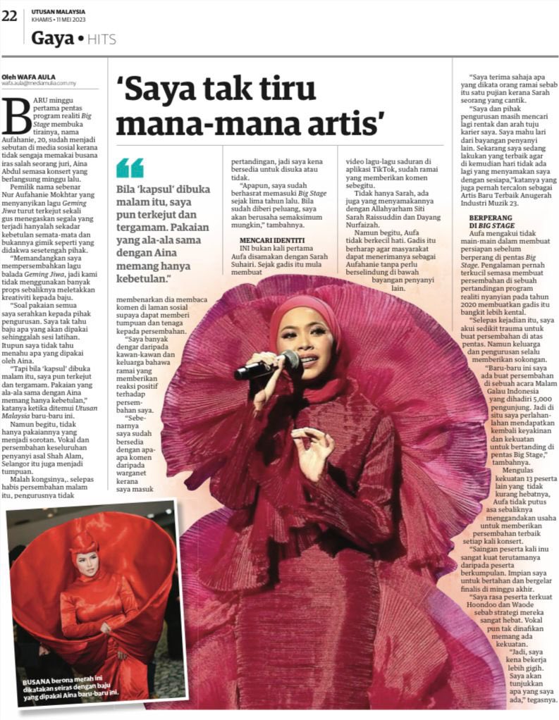 IndigitalMusic's tweet image. Thank you Utusan Malaysia ❤️
@aufaamokhtar 

#Aufahanie #GemingJiwa 
#BigStage #BigStage5 #BigStage2023 
#IndigitalMusic