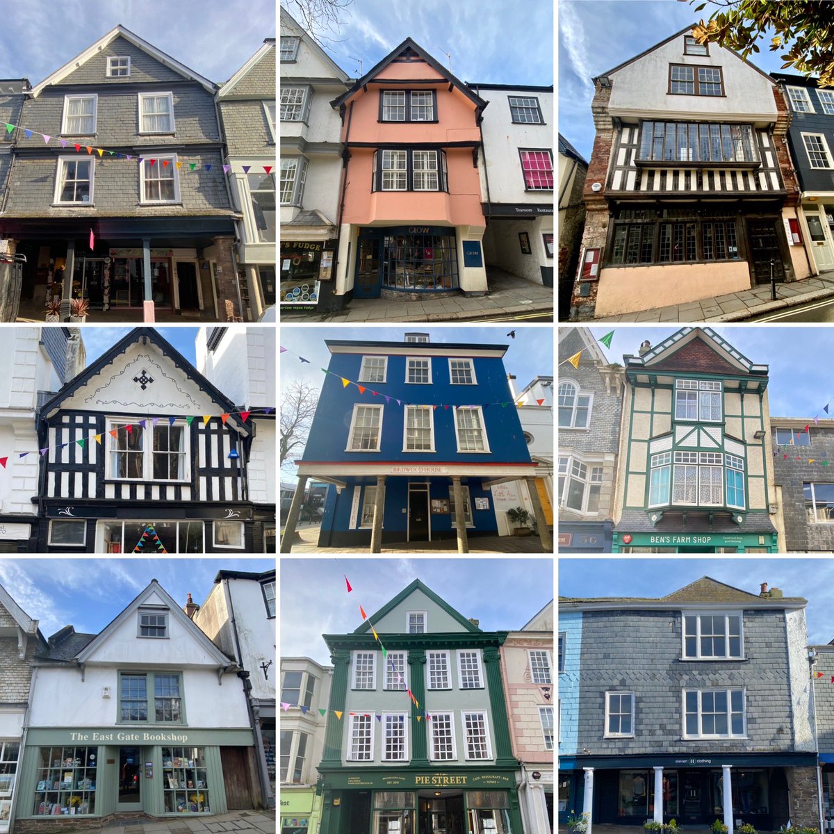 Just some of the gorgeous architecture on Totnes high street. These beautiful buildings, dating from the 17thC, are home to independent boutiques, the fabulous @EastGateBooks, art galleries, craft shops, pubs, restaurants & the town’s wonderful museum @Totnesmuseum #totnes