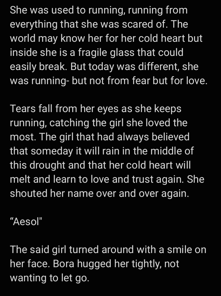 kimmyfanfics's tweet photo. "Rain" Aesol x Bora
A Duty After School one tweet AU
- First time writing a girl x girl au
- Grammatical errors may occurs
- Duty after School in Alternate Universe; not connected in any of DAS theme.
#DutyAfterSchool #DutyAfterSchoolpart2 #DutyAfterSchoolau #bora #aesol https://t.co/X0D2Ap5qXv