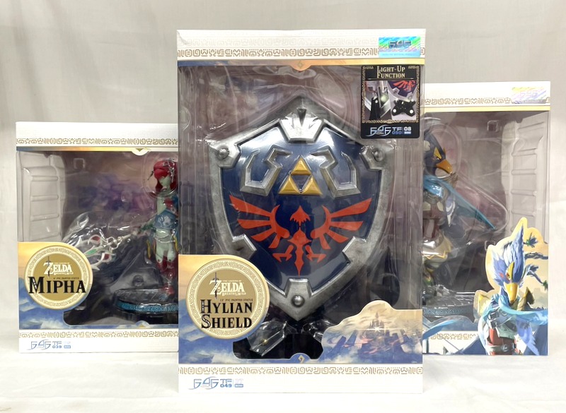 mandarake_spr's tweet image. 【TOY販売情報】＃まんだらけ札幌店
First 4 figures　ゼルダの伝説　ムジュラの仮面、ハイリアの盾、ミファー、リーバルまとめて入荷しましたので、ゲーム関連グッズのショーケースにお出ししました！！！

そして明日はいよいよティアーズオブザキングダムの発売日ですね～～～楽しみですねッ
#ゼ