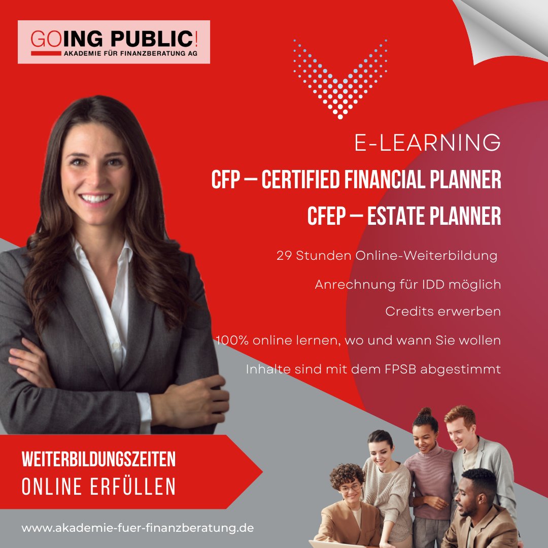 Akademie_FDL's tweet photo. Sie wollen Weiterbildungs-Credits online erwerben? Dann ist die CFP | CFEP-­WBThek® die perfekte Wahl für Sie! https://t.co/pkflEwtmBu  #Weiterbildung #Qualifizierung #CFP #CFEP #CPD #CPDCredits #WBThek #WebBasedTraining #CertifiedFinancialPlanner #CertifiedFoundationPlanner https://t.co/nlKhe14V1S