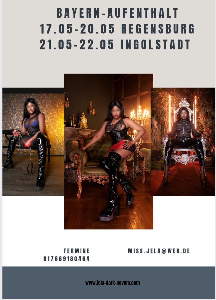 REGENSBURG 17.05 - 22.05
INGOLSTADT 21.05 - 22.05

Wage dich in meine Hände. Nächste Woche bin ich zuerst im <a href="/StudioFroehlich/">Studio Fröhlich</a> in Regensburg anzutreffen und dann geht's weiter nach Ingolstadt.

017669180464

#bdsmgermany #bdsmِ #bdsmspiele 
#klinikspiele #kinky