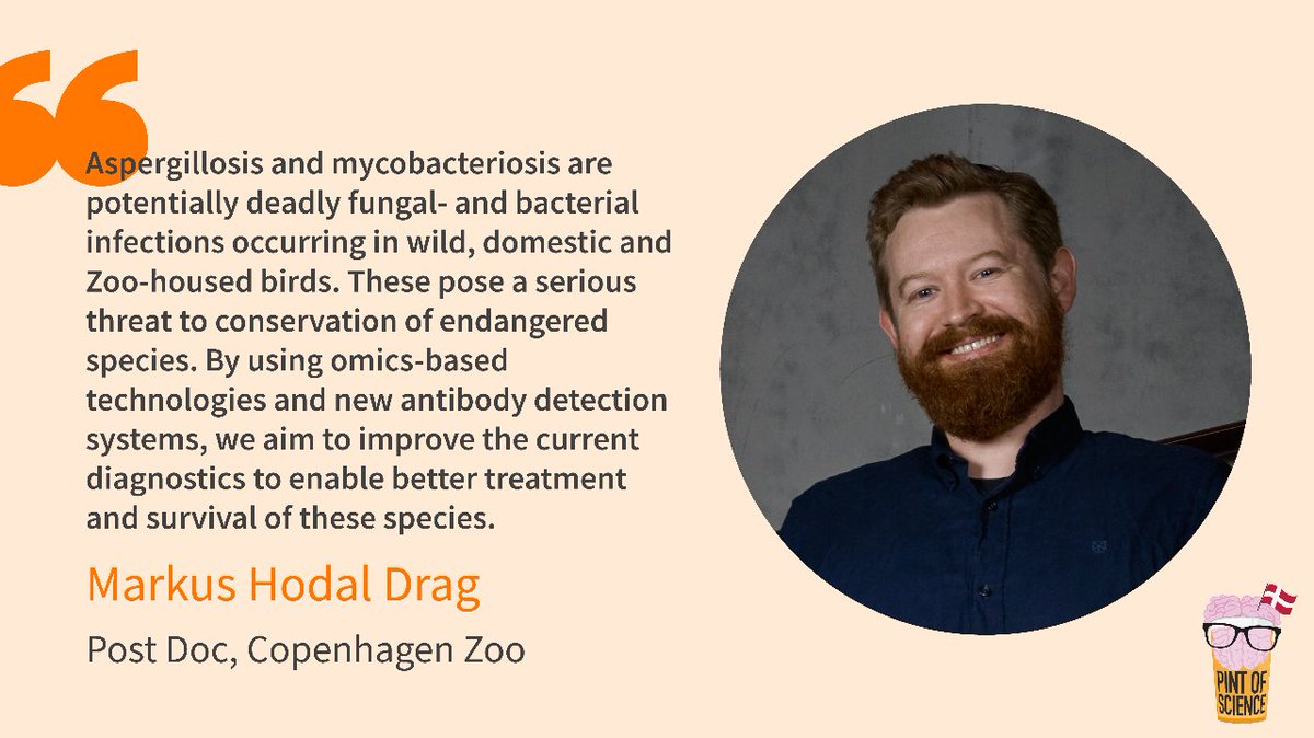 📣 #pint23 in #Copenhagen #PlanetEarth 🌎🌲🦜

Join us for a great #science evening with <a href="/Markus_Drag/">Markus Hodal Drag</a> from <a href="/CopenhagenZoo/">Copenhagen ZOO</a> who will talk about infections in birds 🦠🦜🦅

🗓 Monday, May 22nd, 19.30
📍 Next House Copenhagen (Bernstorffsgade 27)
➡️ More info bit.ly/41oLoNk