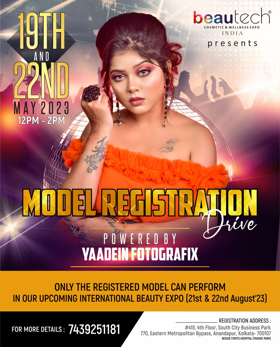 BeautechExpo's tweet image. Free model registration is going on for the upcoming beautech expo. Please register yourself now. For more information please call at 7439251181.

#beautech #beautechexpo #beautysalon #beautytips #hairstylist #makeup #makeupartist #beautychallenge