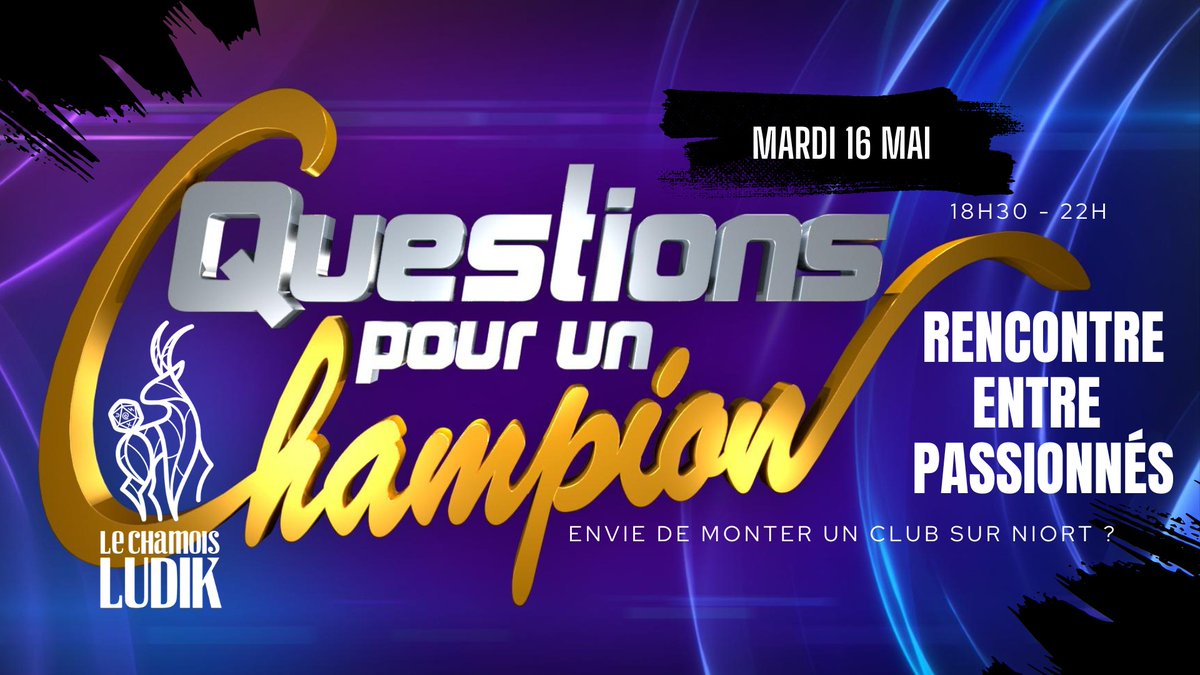 Publication à lire sur Instagram (en suivant le lien) ! :) instagram.com/p/CsF449NIVV9/  #ChamoisLudik #barajeux #j2s #niort #deuxsevres #sortiraniort