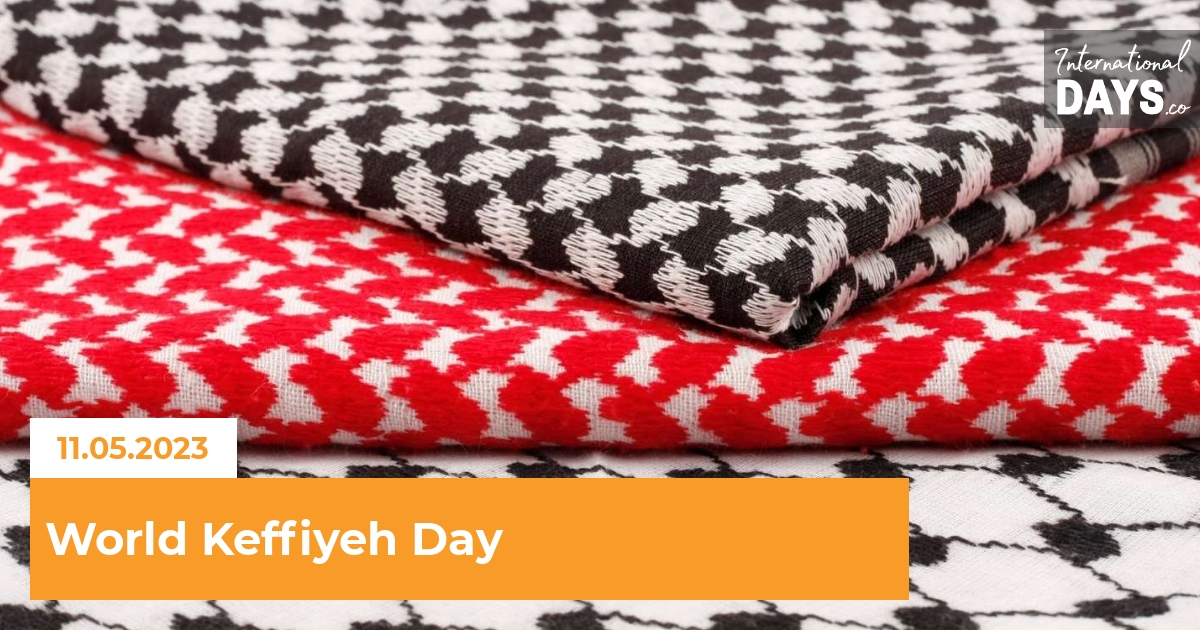 intldaysco's tweet photo. May 11th is World Keffiyeh Day - wear a Palestinian Keffiyeh and start a conversation about the ongoing occupation of Palestine.
#KeffiyehDay #WorldKeffiyehDay #MiddleEastFashion #ArabicFashion #MiddleEasternStyle #CulturalAppreciation
https://t.co/7VWXC4JwPX https://t.co/6zUdPRU1YG