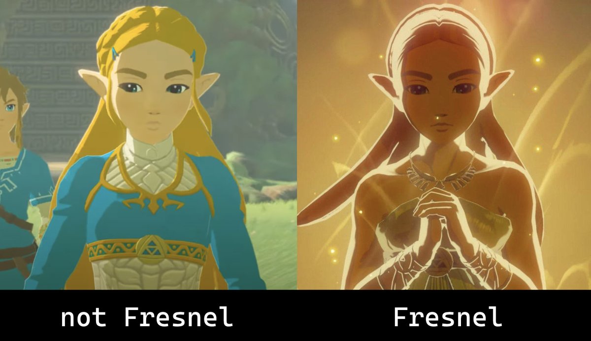 Ray__March's tweet photo. @StylizedStation Are you sure the BOTW edge highlight is fresnel? I always felt like its more of an edge-detection kind of thing https://t.co/NhUsCgQKOz