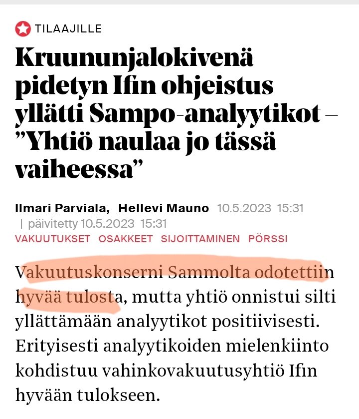 JariValtanen's tweet image. Olenko ainoa, joka pitää tätä @Arvopaperi&apos;n uutisointia vähintäänkin sekavana? 🤔🤷🏼‍♂️

#sijoittaminen #SampoPlc