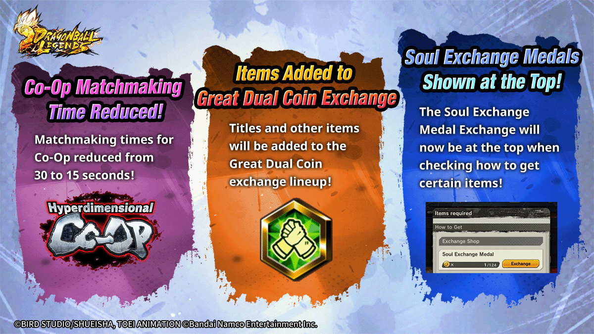 DB_Legends's tweet photo. An update based on everyone's feedback is coming soon!
Today we'll be revealing some of the planned changes!

Look forward to an even more enjoyable gaming experience with Legends!

*Check the in-game News for more details.

#DBLegends #Dragonball https://t.co/mdKMRcJBLd