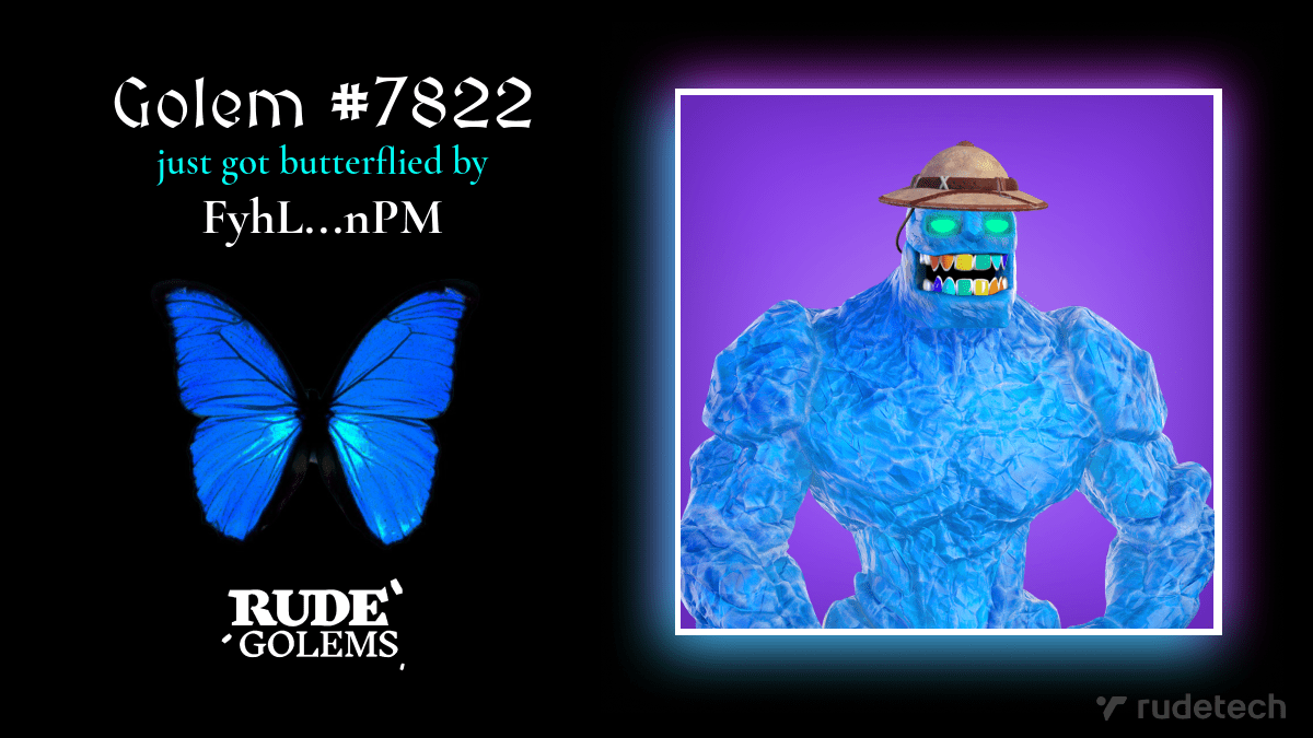 RudeRework's tweet image. A Rude Golem just changed it's appearance! 🦋😱 #RudeRework #RudeGolems