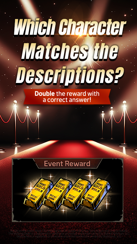 TWDAllStars's tweet photo. ⭐Forum Event - 🤔 Which Character Matches the Descriptions?
⏰5/10 - 5/17 07:59 (PDT)
Guess who's description and cast your vote to receive Gold Bars!
Enter Now 👉 https://t.co/t6DHc7J9Nj
#TWD #TWDAS #ForumEvent https://t.co/MpJFkrUqaX