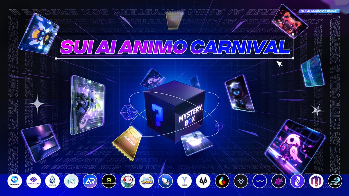 🌸Let's go for #Sui #AI ANIMO Carnival! #Sui #Tokens & #IDO #WLs & #NFT & more surprise reward! Carnival entrance: trantor.xyz/carnival/17 Get your ANIMO here: sui.starrynift.art/suiBox