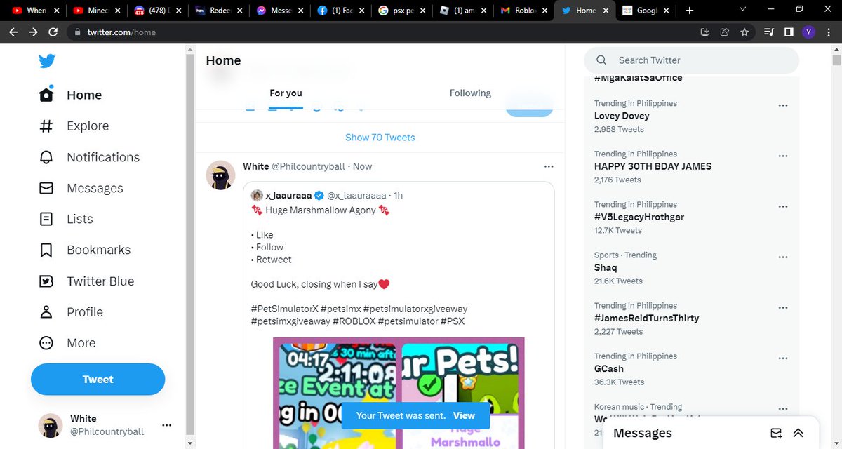 White tweet media