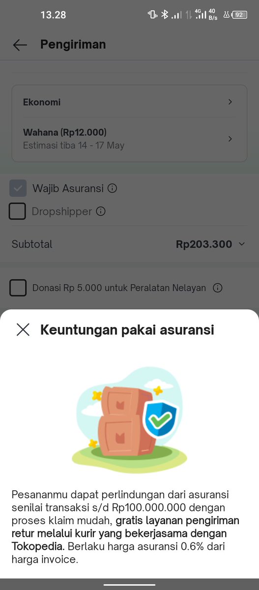Dedysupriyanto's tweet photo. @TokopediaCare Apakah kebijakan ini sudah paten?
Pembeli wajib Asuransi? https://t.co/Ckj1LOSpB0