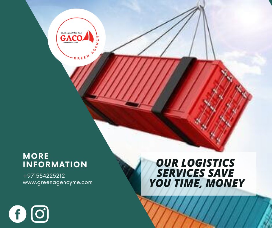 Our logistics
services save
you time, money
contact us now+971554225212
Or visit greenagencyme.com
#greenagency #GACO #logistics #dubai #dubaicargo #supplychain #freight #cargo #logisticscompany #delivery #truck #logisticsmanagement #export #warehouse #import #truckdriver