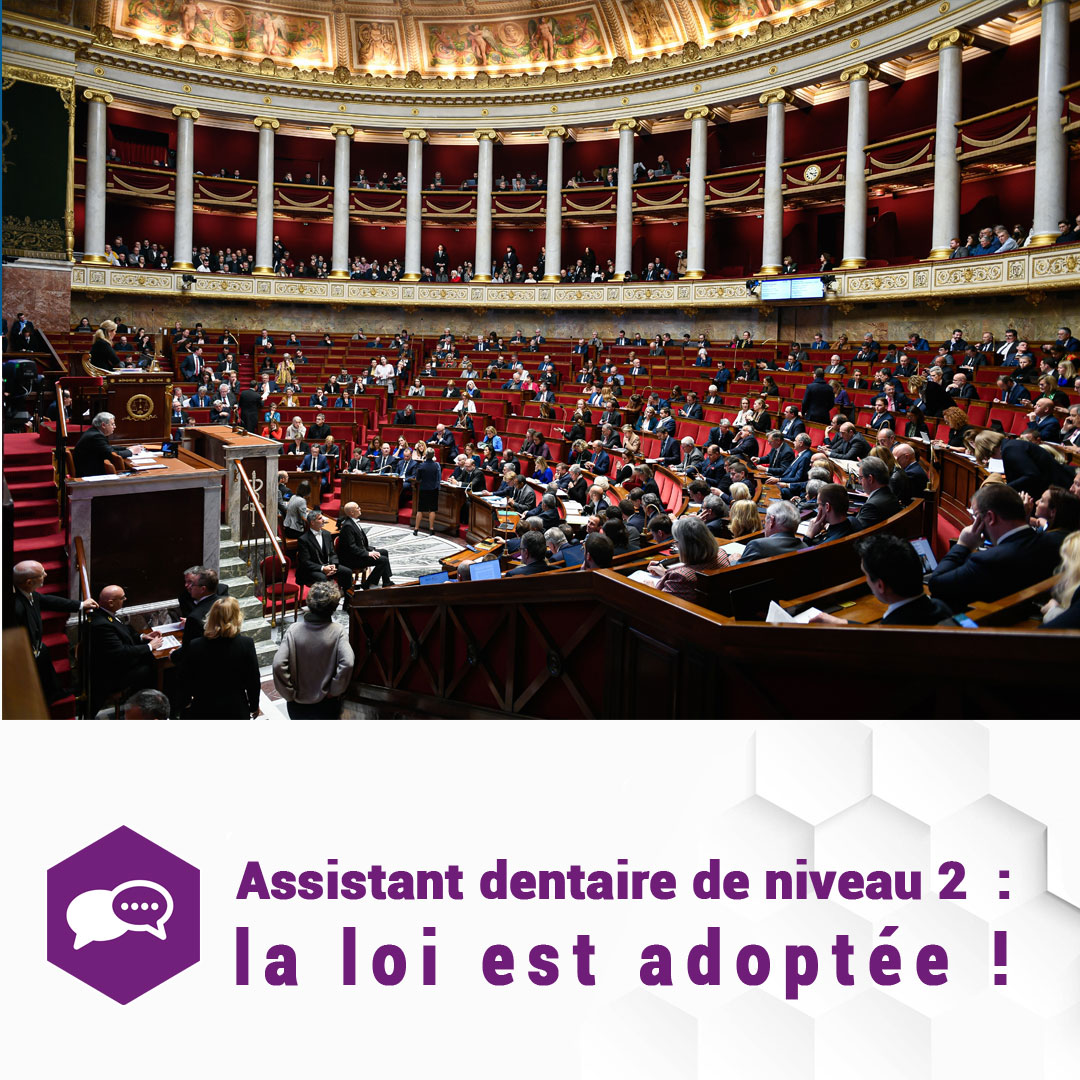 La loi créant l’assistant dentaire de niveau 2 a été adoptée par le @Senat et l’@AssembleeNat ! En attendant sa promulgation, @ONCD9 remercie pour son écoute @stephanie_rist, les députés et sénateurs qui ont entendu la demande de la profession. ➡️ bit.ly/3Mjd3v1