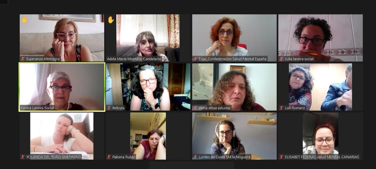 consaludmental's tweet photo. 💪🏾👩🏾 Ayer en #SaludMentalEspaña celebramos 2ª reunión del año de la Red Estatal de Mujeres para seguir avanzando y construyendo juntas.

Esta vez fue on line y la dinamización fue de @LareiraSocial. Sin la financiación de @MSocialGob no habría sido posible 💜 https://t.co/Ms63ff9M9Q