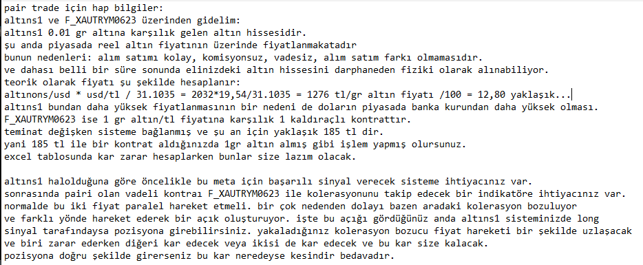 pair trade için hap bilgiler...