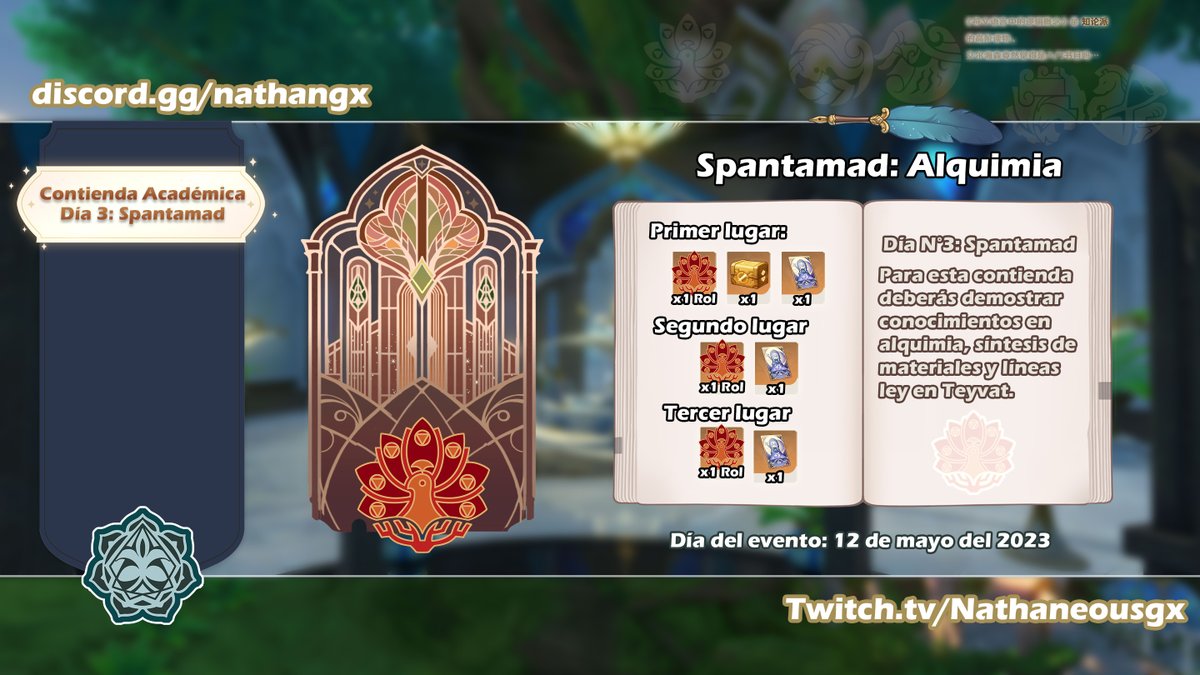 nathaneousgx's tweet photo. 【Contienda Académica】Día 3: Spantamad¿Tienes todo lo necesario para ser considerado un Erudito de Spantamad? ¡Prueba tu conocimiento este 12/05/23 y llévate premios increíbles! - Like + RT + Follow para entrar! Más información en: https://t.co/qaplpd5Ftt https://t.co/zo3y8O93Dw https://t.co/DRwvWZXFUt
