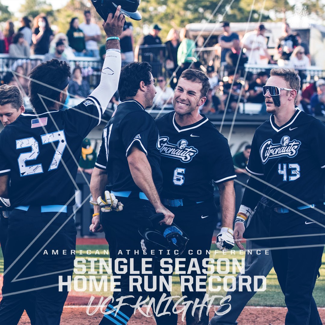 American_Conf's tweet photo. Congratulations to @UCF_Baseball for breaking The American single-season home run record!👏⚾️ https://t.co/xqIDrtgVAx