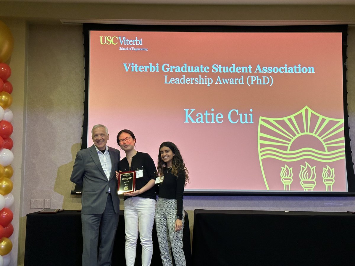 Hearty congratulations to Katie for winning the Viterbi graduate student leadership award! Such a pleasure to have the privilege working together!