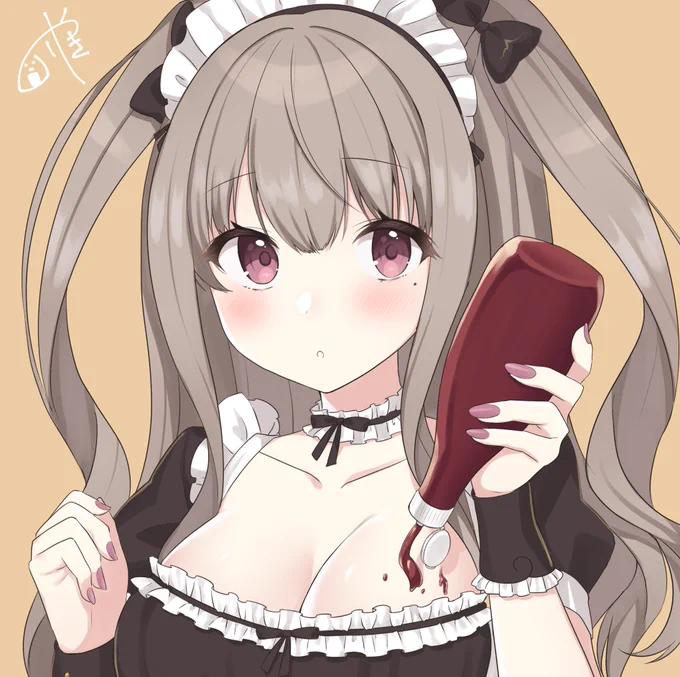メイドの日(遅刻)なので 娘のここあちゃんのファンアートです #メイドの日 #メイドの日2023