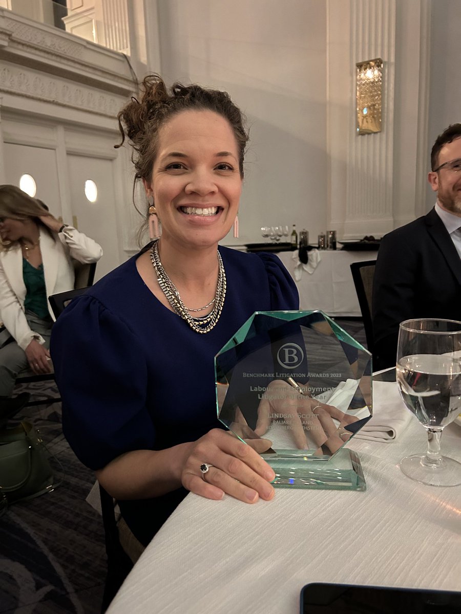 ⁦@PaliareRoland⁩’s own ⁦<a href="/lindsaysscott/">Lindsay Scott</a>⁩  is Labour and Employment Litigator of the year. Way to go Linds!