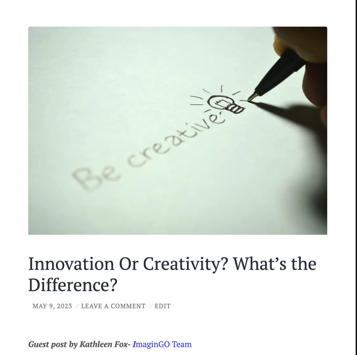 Guest post from Kathleen Fox, Co-Creator of <a href="/GoImagin/">John @ImaginGO & Inventci.com</a> via the <a href="/Rdene915/">Dr. RACHELLE DENÉ POTH |ThriveinEDU #AI #AIinEDU</a> blog rdene915.com/2023/05/09/inn… #education #edchat #SEL #edtech #STEM #creativity