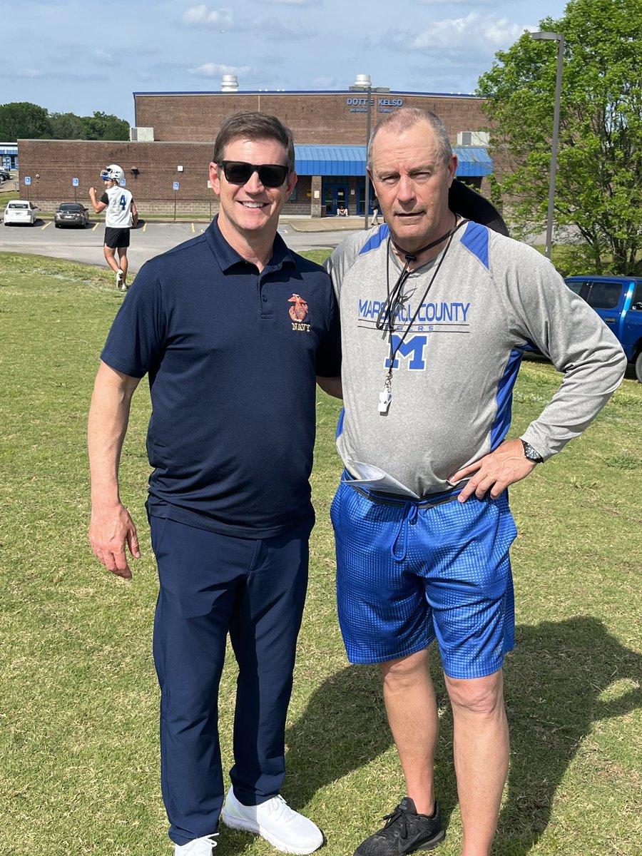 Nice to see <a href="/CoachAIngram/">Ashley Ingram</a> from Navy today at <a href="/MCHS_Fball/">Marshall County Football</a>  Thanks for stopping by to see some of the guys.