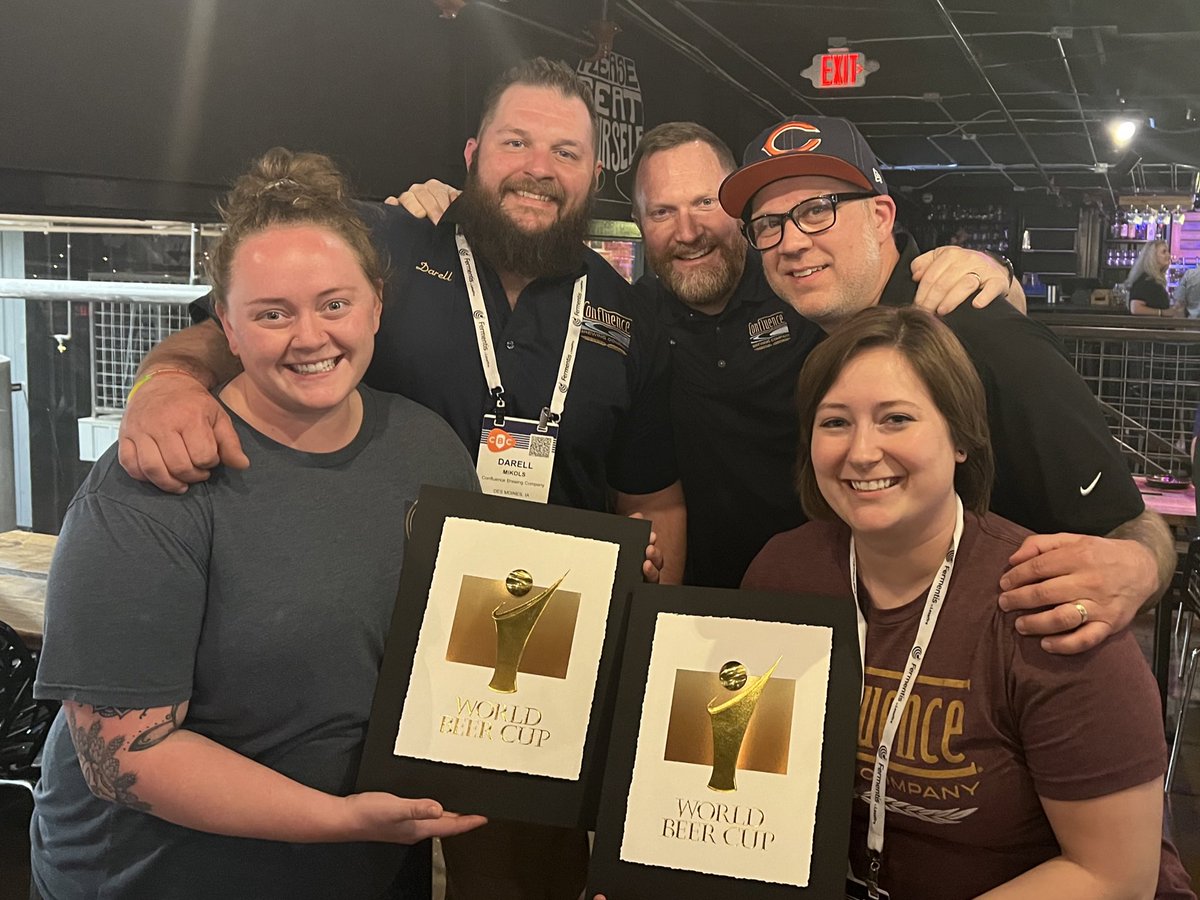ConfluenceBrew's tweet image. Confluence takes gold with ChewBOCKa and Old Chungus at the World Beer Cup! We’ll be celebrating tonight, and if you’d like to join us, both are available on draft and in cans to-go in the taproom!