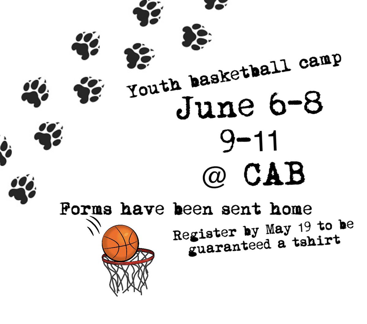 Don’t forget to sign up for basketball camp this summer ☀️🏀🐅 
Information has been sent home with students. Can’t wait to see you there!